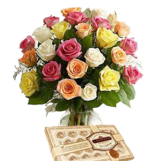 25 colorful roses with chokolates | Flower Delivery Rostov-on-Don