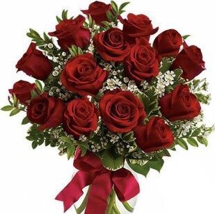 15 red roses with greenery | Flower Delivery Rostov-on-Don