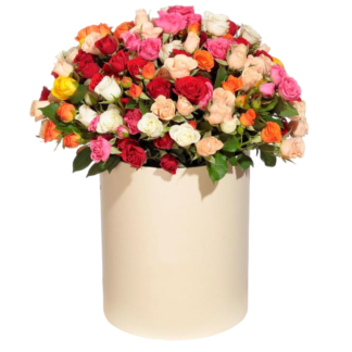 Mixed roses in a hatbox | Flower Delivery Rostov-on-Don